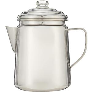 Coleman Stainless Steel Percolator Coffee Pot 12-Cup Capacity Lightweight Coffee Percolator No Filter Needed Durable Outdoor For Camping Backpacking RV Stovetop Campfire & More (One Size)