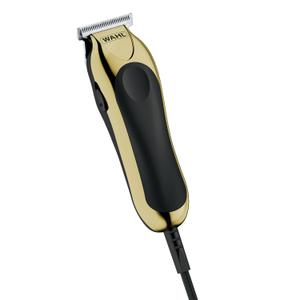 Wahl T-Pro Corded Compact Men's Beard Trimmer with Diamond Finished T Blade for Bump Free Precision Outlining, Detailing, and Trimming - Model 9307-300, Black/Gold