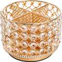 Hedume Crystal Vanity Organizer with 4 Compartments, 360 Degree Rotating Makeup Brush Holder, 4-Slot Glitter Gold Spinning Cosmetic Brushes Display Multi-Functional Desk Organizer Home Decor