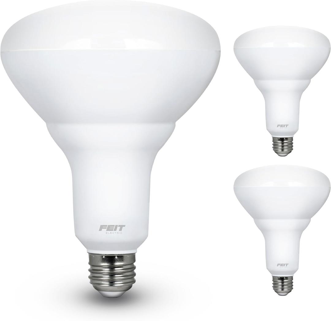 Feit Electric LED BR40 Bulbs, Dimmable, 65W Equivalent, 10 Year Life, 850 Lumens, E26 Base, 2700k Soft White, Flood Lights, Recessed Can Light Bulbs, Damp Rated, UL Listed, 2 Pack, BR40DM/10KLED/2