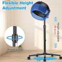 Hooded Hair Dryer, 1500W Standing Hair Dryer with Time Settings, Touch Controls and 3 Temperature Modes, Height Adjustable Ionic Hooded Dryer, Professional Hooded Dryer for Home or Salon Use