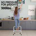 SOLADDER 1-Step Ladder Folding Step Stool with Anti-Slip Sturdy and Wide Pedal Stepladder Multi-Use for Home and Kitchen Space Saving (White)