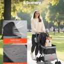 VEVOR Pet Stroller, 44 lbs Weight Capacity, Foldable Dog Cart, 4 Wheels Cats Stroller with Mesh Windows & Revrsible Handle, Portable Pet Carrier with Brake, for Small to Medium Pets