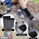 LINEMIN Kids Merino Wool Hiking Socks Toddlers Boys Girls Winter Warm Thick Thermal Boot Cushion Crew Socks 6 Pairs (White)