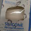 Silicone Body Scrubber Shower Bath Wash Brush Gentle Exfoliating Scrub Cleansing Loofah for Women Men Baby Sensitive Skin, Easy to Clean, Lather Nicely, More Hygienic, 1 Pack, Cyan