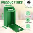 Yaocom Metal Money Drop Donation Cash Box for Farm Stand Collection Safe Suggestion Box with Lock Wall Mounted Mailbox Container for Home Office Outdoor(Green,10.24 x 5.71 x 2.95 Inch)