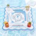 Junkin Floating Mahjong Table Mat for Pool Scalloped Double Sided Waterproof Game Tray for Poker Cards Dominoes EVA Mahjong Table Poker Float Board Water Game Tables for Hot Tub Beach Party (Classic), 31.5 x 31.5 inches