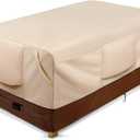 COSFLY Waterproof Patio Furniture Table Covers Durable, Rectangular Outdoor Coffee Table Covers - Fits up to 74L x 47W x 28H inches (Brown)