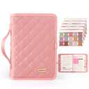 BellaHold Adjustable Bible Cover with 75 Bible Tabs - Bible Cover Case for Women，Waterproof, Washable Quilted Bible Case，Reusable Christian Gifts for Women (Pink, XL)