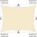 Sun Shade Sail Canopy, 16' x 20' Rectangle 95% UV Block Shade Cover for Outdoor, Backyard Patio, Lawn, Garden, Sandbox Carpor Sand