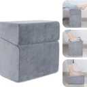 ROYALAY Adjustable Foot Rest Under Desk for Office, High-Density Foam Foot Rest with 3 Adjustable Heights, Ergonomic Footrest with Washable Cover for Home, Airplane, Travel(17 * 11 * 17in, Gray) (G