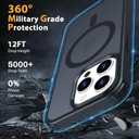 Magnetic for iPhone 15 Pro Case [Compatible with MagSafe] with 2X Screen Protector, Military-Grade Slim Shockproof Phone Cover Translucent Matte Anti-Fingerprint for iPhone 15 Pro 6.1'', Black