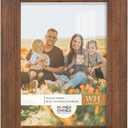 3 x Renditions Gallery 3.5x5 inch Picture Frame Modern Style Wood Pattern and High Definition Glass Ready for Wall and Tabletop Photo Display, Walnut Frame