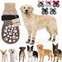 BINGPET 6PCS Dog Socks to Prevent Licking Paws with Grippers for Hardwood Floors Anti Slip, Winter Pet Shoes Booties, Extra-Thick Grip Dog Boots & Paw Protectors for Small Medium Large Senior Dogs, XL