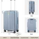 Hanke Top Opening 24" Medium Suitcase Expandable Hard Shell Grey, 24 Inch EXT