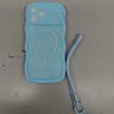 Magnetic for iPhone 17 Pro Max Case, 1X Screen Protector+1X Wrist Strap, Cute Wavy [Compatible with MagSafe][Full Camera Protection] Trendy Matte Women Girly Case for iPhone 17 Pro Max 6.9", Sky Blue