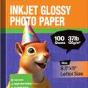 Uinkit 37lb Thin Flyer Paper Glossy 8.5x11 Inkjet 100 Sheets Single Side DIY Chip Bag 135gsm Printer Picture for Inkjet Printer with Dye Ink Letter size A4 Brochure (8.5X11X100)