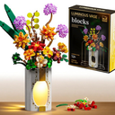 Flower Building Sets with Vase, Compatible with Lego Flowers for Adults 890pcs, Artificial Flowers Building Blocks for Botanical Collection for Adult, Ideal Gifts for Teen Girls Mom Women Girlfriend