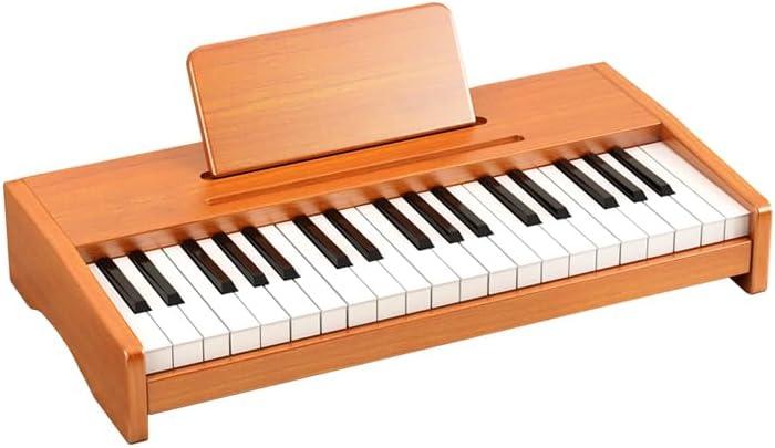 Kids Piano Keyboard, 37 Keys Digital Piano for children, Toddler Music Educational Instrument Toy Wood Piano for 3+ Girls and Boys (Brown)