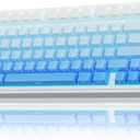 AULA F75 Pro Wireless Mechanical Keyboard,75% Hot Swappable Custom Keyboard,RGB Backlit,Pre-lubed Linear Switches,Side Printed PBT Keycaps Mechanical Gaming Keyboards,Gradient Blue