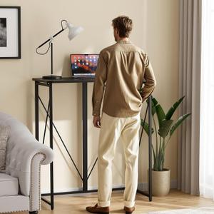 Folding Standing Desk, 39" Foldable Standing Desk, Collapsible Sit Stand Desk for Walking Pad Treadmill Home Office Living Room and Bedroom, 19.68" D x 39.37" W x 43.3" H, Black, Compact