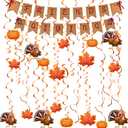JOYIN Friendsgiving Garland Party Decoration Set Including 2 Banner Hanging Garland, 6 Foil Swirls with Decorative Hanging Cutouts for Thanksgiving Holiday Decor