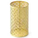 Metal Gold Garbage Can, Gold Trash Can for Office, Modern Metal Waste Basket for Bathroom, 7" W x 7" L x 12" H