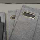 4 Packs Letter Size File Organizer, File Folders Organizer, Fabric Storage Box, Collapsible Paper Organizer with Metal Handle, Smooth PVC Rails, Only Box (Gray)