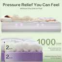 SINWEEK Queen Bamboo Cooling 4 Inch Dual Layer Memory Foam Mattress Topper with 2 Inch Gel Memory Foam & 2 Inch Pillow Top Mattress Pad for Pressure Relief, Rolled Separately for Faster Expansion
