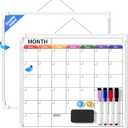 VITEVER Calendar Whiteboard for Wall, Double-Sided Dry Erase Board, Hanging Monthly Planning Board, Small White Board for Memo, to Do List, Home, Kitchen, Office Accessories