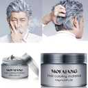 Temporary Silver Gray Hair Spray Color, Luxury Coloring Mud Grey Hair Dye Wax,Washable Treatment Hair Color Wax with All Day Hold works on white hair/non-pigmented hair for Party, Cosplay (1, Gray) (4.23 Fl Oz (Pack of 1))