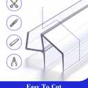 Yecaye 3-Pack 3/8" x 36" Shower Door Bottom Seal Strip, Shower Door Sweep | Shower Door Sweep for 3/8'' Glass, 36in Frameless Glass Shower Door Seal Strip Stop Shower Leaks and Create a Water Barrier