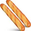 MAGICLULU Pack of 2 Artificial Realistic Long Bread: Fake Bread Loaf Lifelike Pretend Play Food Props for Photography Prop Home Kitchen Decor 13.56in