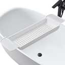 Bath Tub Tray - Stretchable, Strong Load-Bearing, Plastic, Anti-Slip Design - Ultimate Bathtub Caddy Tray (White)