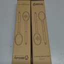 2 x Large Wooden Spoons for Cooking, 2Pack Natural Teak Wood Cooking Spoon Set, Non-Stick Slotted and Corner Spoon, Heat-Resistant Wooden Spatula Spoon for Serving and Mixing