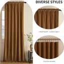 Joydeco Camel Brown Velvet Curtains 84 inch Length 2 Panels, Luxury Blackout Rod Pocket Thermal Insulated Window Curtains, Super Soft Room Darkening Drapes for Living Room Bedroom,W52 x L84 inches