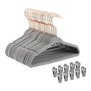 Tonswachic Velvet Baby Hangers 35 Pack - 11 Inch Non-Slip Kids Hanger for Newborn Clothes - Small Toddler Child Hangers Durable for Every Use - 10 Hanger Clips Included, Gray