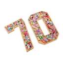 uxcell 2pcs Bamboo Wooden Number 7 and 0 Charcuterie Board Box 12" Bamboo Serving Tray Wood Box for Graduation Anniversary Birthday Party Decorations Chocolate Cupcake Container (Wooden)