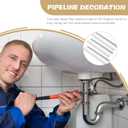 Housoutil Universal Radiator Pipe Cover Sleeve 6Pcs with 2 Decorative Flue Hole Covers Thermal Exhaust Pipe Protection for Bathroom Wall 7.87X0.59 Inches