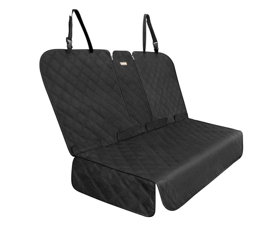 Back Seat Cover - 900D Oxford Waterproof Car Seat Protector, Fits Cars/SUVs/Trucks, Split Bench, Non-Slip, Dog/Kid Proof, Easy Clean(Black)