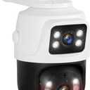 6MP Add-On PoE Security Camera,Dual Lens 360 View, with Motion Detection, Color Night Vision & 2-Way Talk, Compatible with PoE NVR Systems