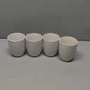 LE TAUCI Coffee Mugs 16 oz,Ceramic Mug Set, Embossment Cups for Latte, Hot Tea, Cappuccino, Mocha, Cocoa, Dishwasher Safe, Suit For Housewarming Wedding- 3.8 inch, Set of 4, Arctic White