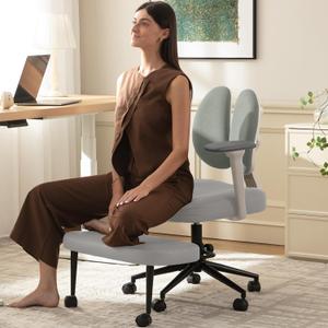 AreShark Criss Cross Office Chair with Armrest Wheels & Stretchable Rotating Footrest, Ergonomic Cross Legged Swivel Chair with Back Support& Adjustable Height for Yoga Kneeling Meditation Home Office