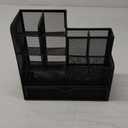 Marbrasse Mesh Pen Holder for Desk, Multi-Functional Pencil Organizer with Drawer, Desk Organizers and Accessories for Office Art Supplies (Black)