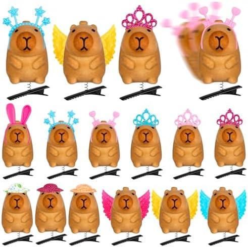 12Pcs Sprouts Rave, Cute Capybara Hair Clip for Festival Accessories Party Trinkets