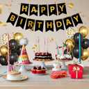 Gold Birthday Party Decorations Kit for Men,3pcs birthday Decorations for Men boys black and gold Balloon Boxes Birthday Party Favors