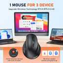 MEETION Ergonomic Wireless Vertical Mouse, Rechargeable, Black