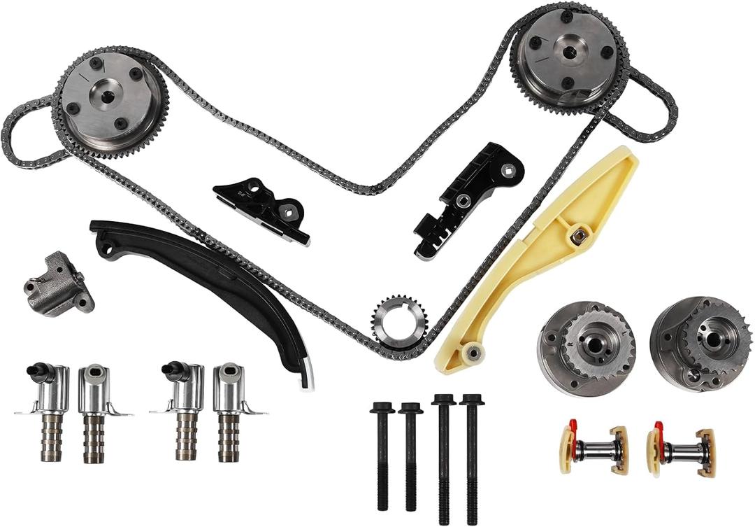 Timing Chain Kit with VVT Sprockets 3.3L 3.5L 3.7L Fit for F150 2013-2019 for Edge 2011-2014 Explorer/Taurus Mustang Transit 11-19, for Mkx Navigator Mark Lt 11-18 Engine Time 9-0738SAVVT1