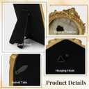 Vintage Picture Frame, Gold Vintage Arched Frame Decor for Tabletop and Wall Mounting, Antique Arched Photo Decor for Home, Gold, 4x6 Inch