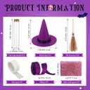 Roshtia 12 Set Halloween Glass Candy Tubes Trick or Treat Clear Plastic Test Tubes with Screw Caps Witch Hats and Brooms Containers Candy Holder for Halloween Party Favors Gift(Purple)